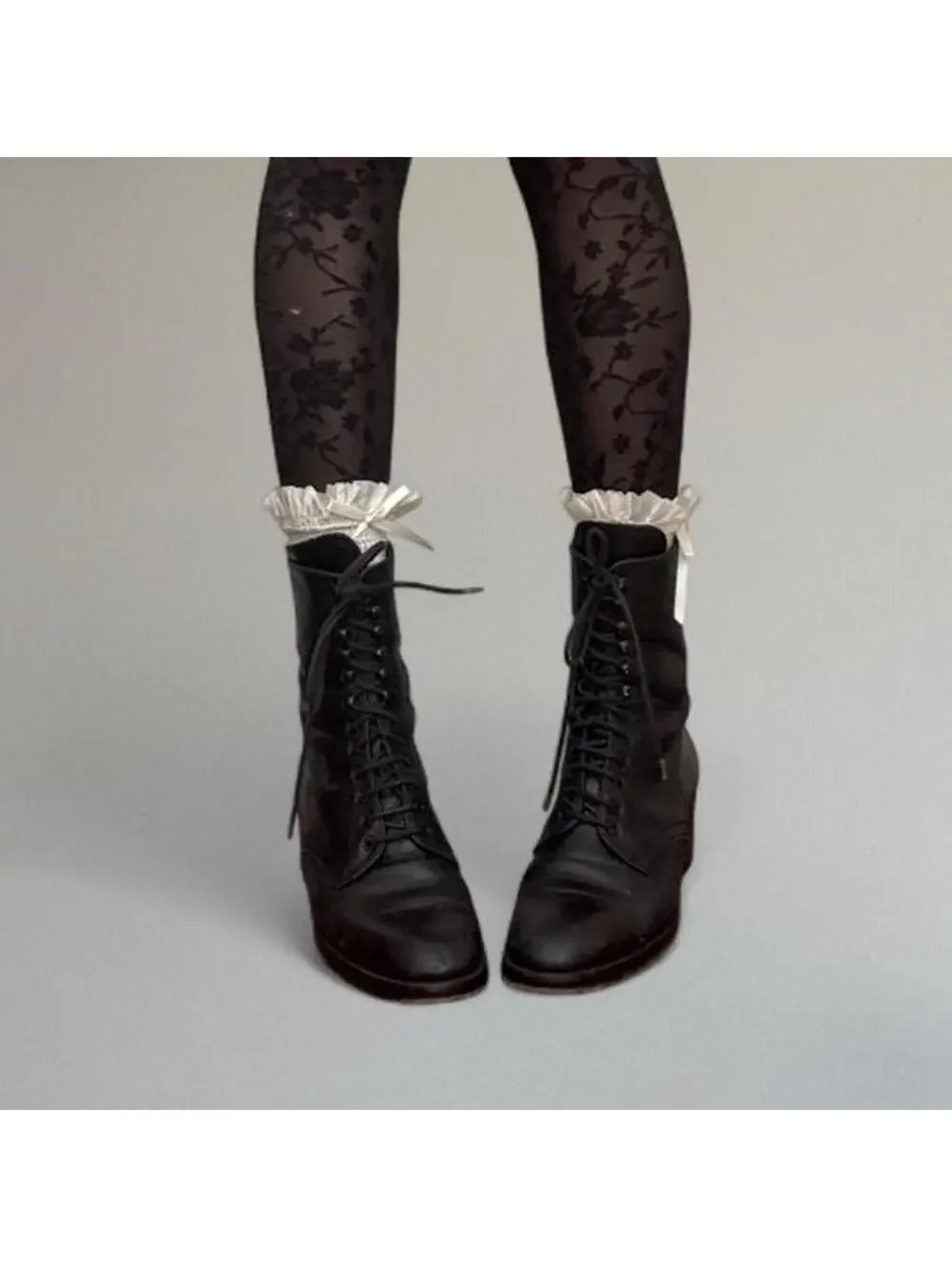 Black leather lace up boots from Charles David.